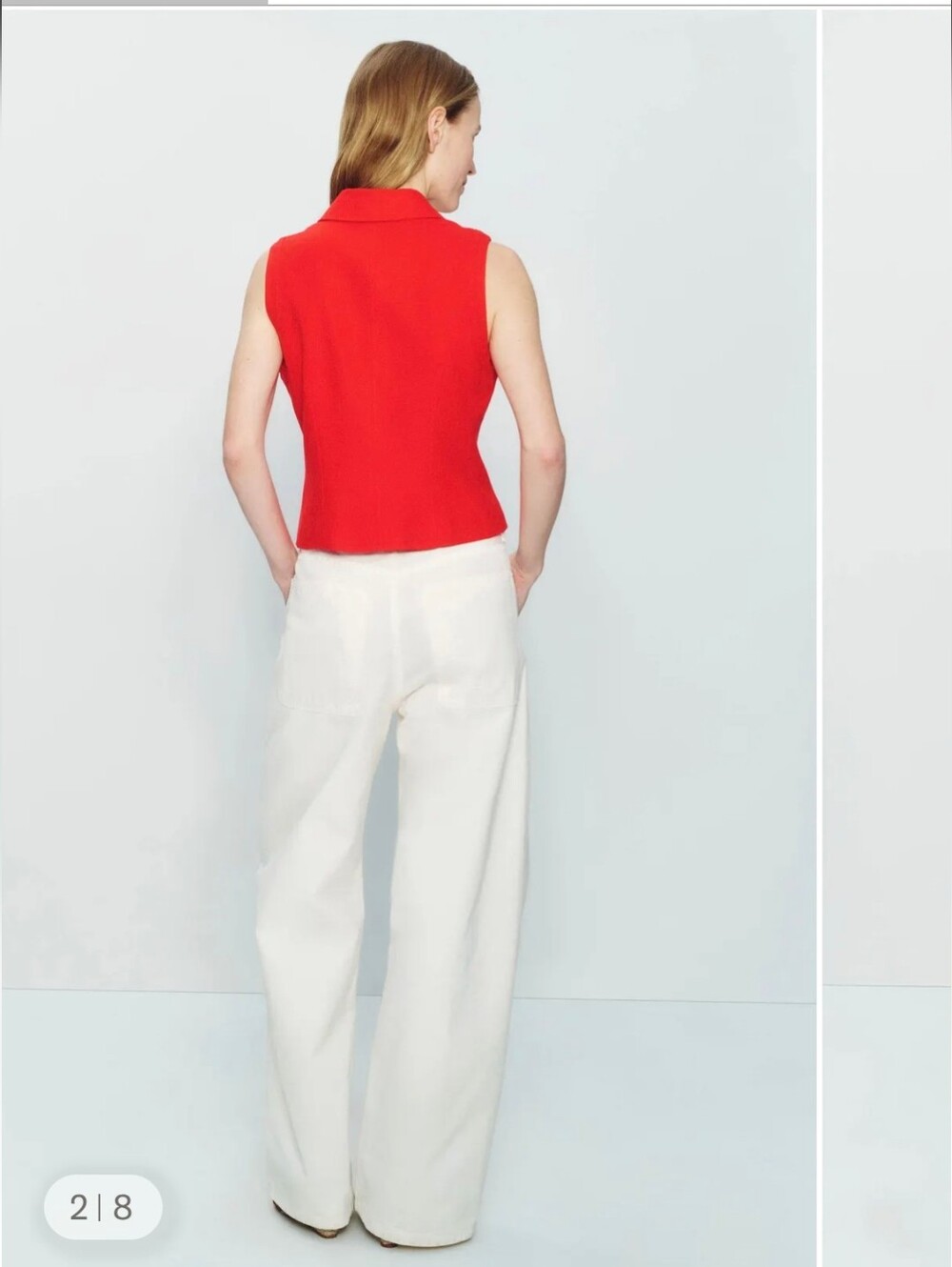 Toccin | Red Button-Front Collar Top - Picture 3 of 7
